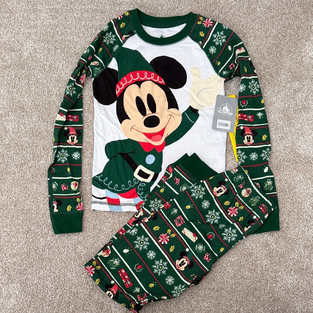 Disney Festive Green Pajama Set with Mickey Mouse